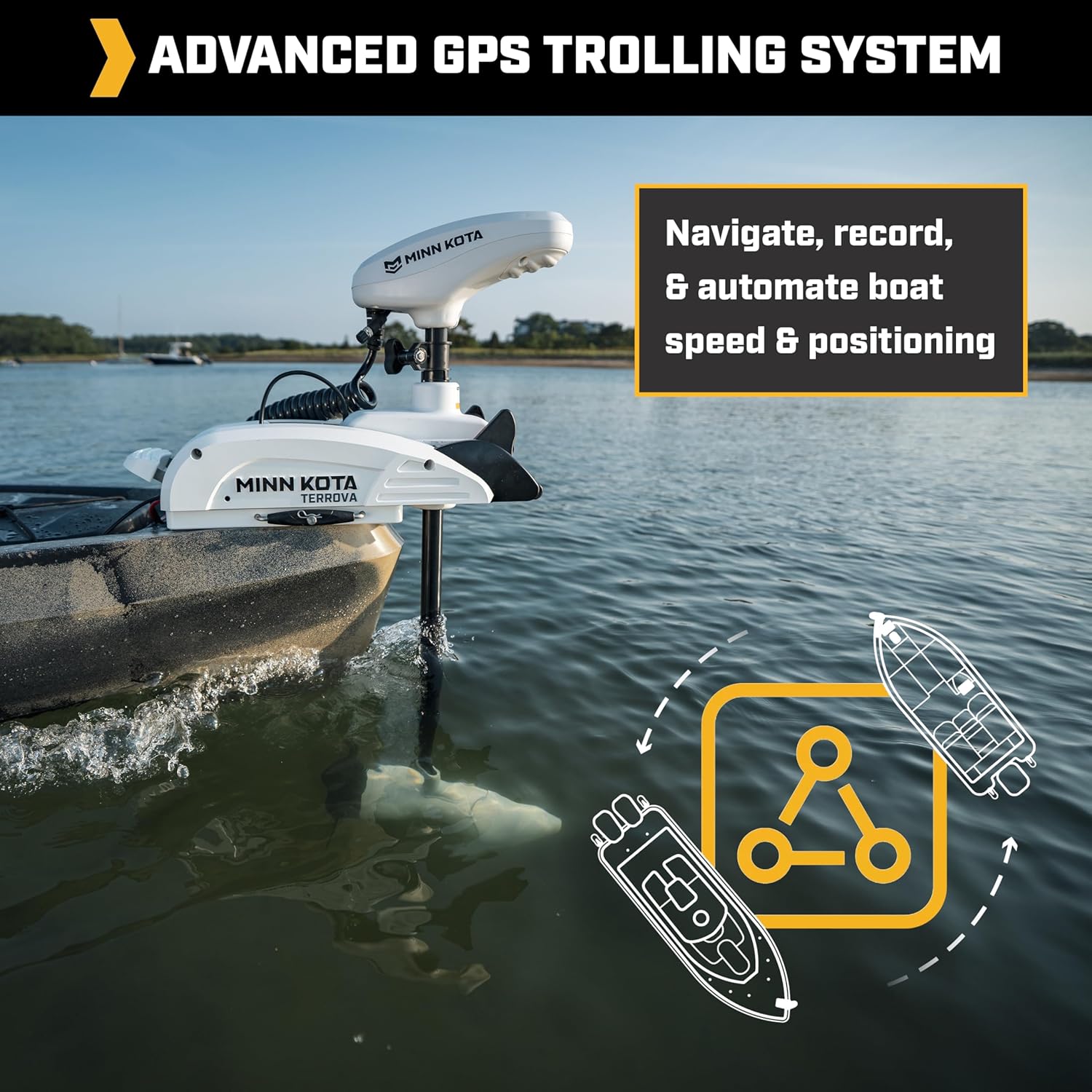 Minn Kota 1358339 Riptide Kayak Terrova Bow-Mount Electric Trolling Motor with GPS, 55 Lb. Thrust, 36 in. Shaft, Saltwater