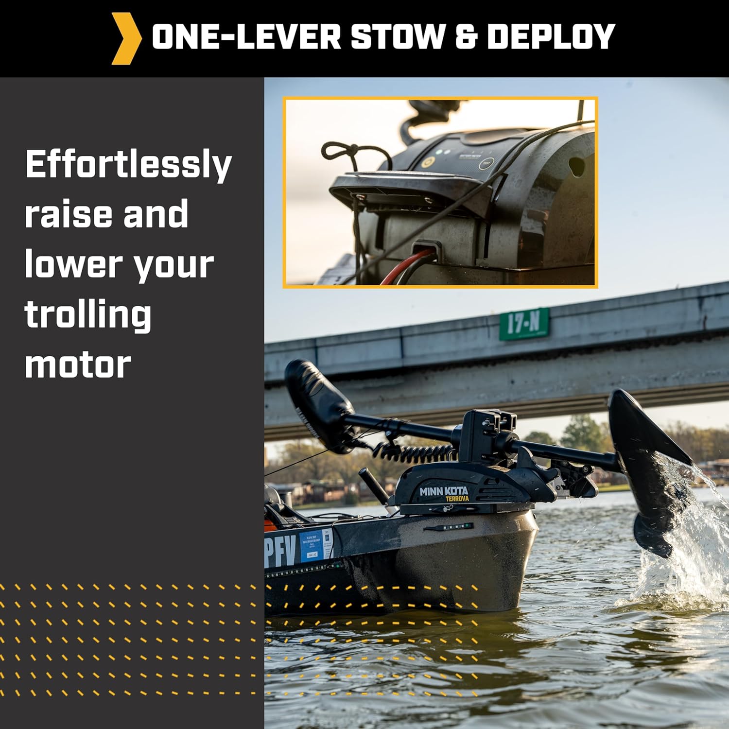 Minn Kota 1358340 Kayak Terrova Bow-Mount Electric Trolling Motor with GPS – 55 Lb. Thrust, 36 in. Shaft, Freshwater