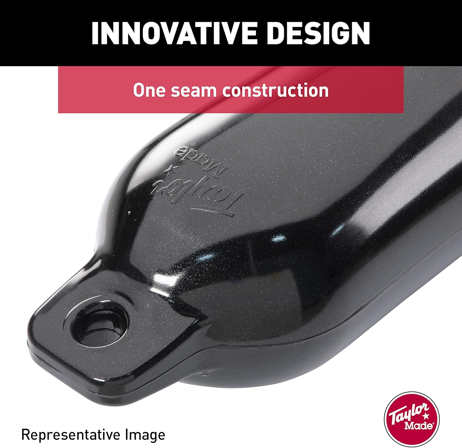 Taylor Made Hull Guard 5-1/2" x 20" Inflatable Vinyl Fender, Black, 31722