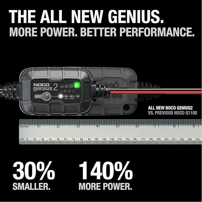 NOCO GENIUS2: 2A 6V/12V Smart Battery Charger