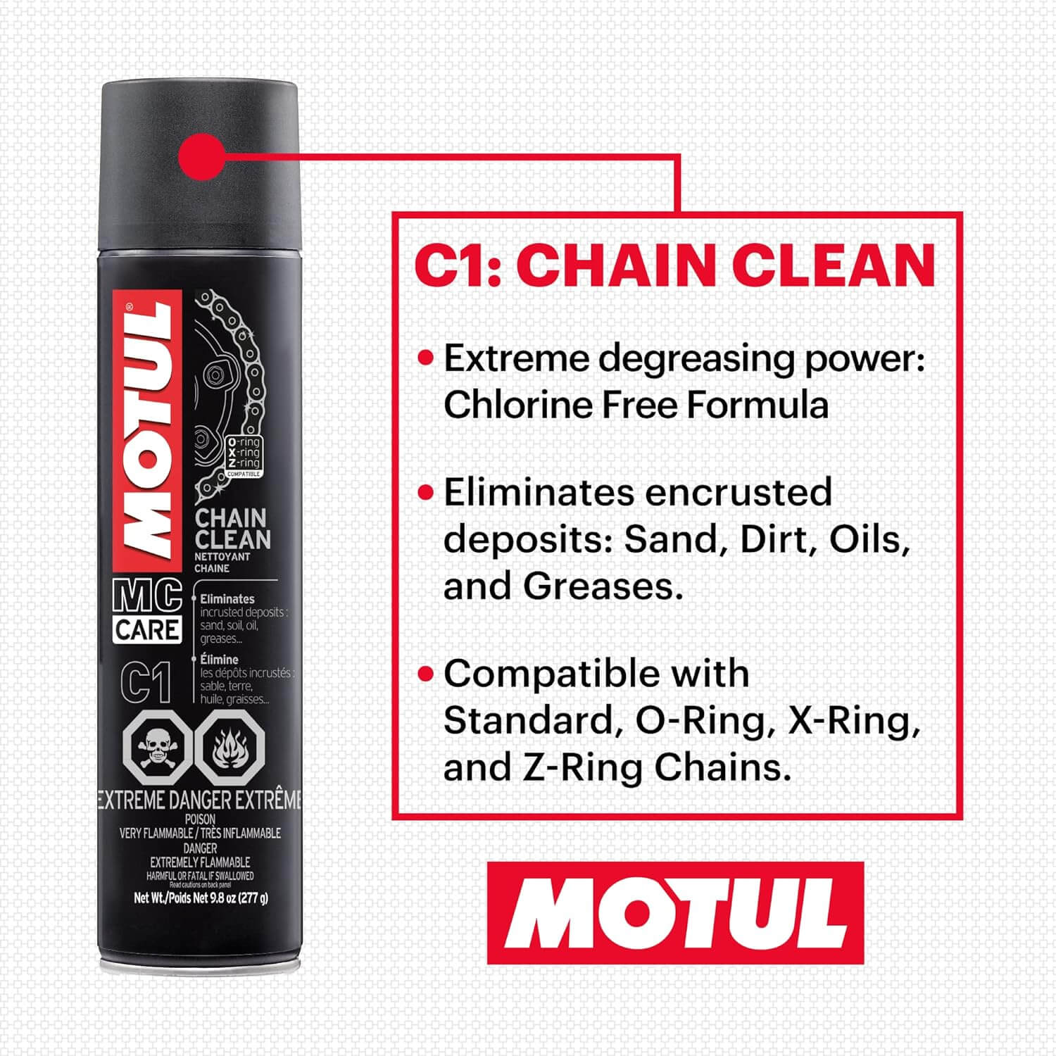 Motul 103243 C1 Chain Cleaner, 9.8 oz