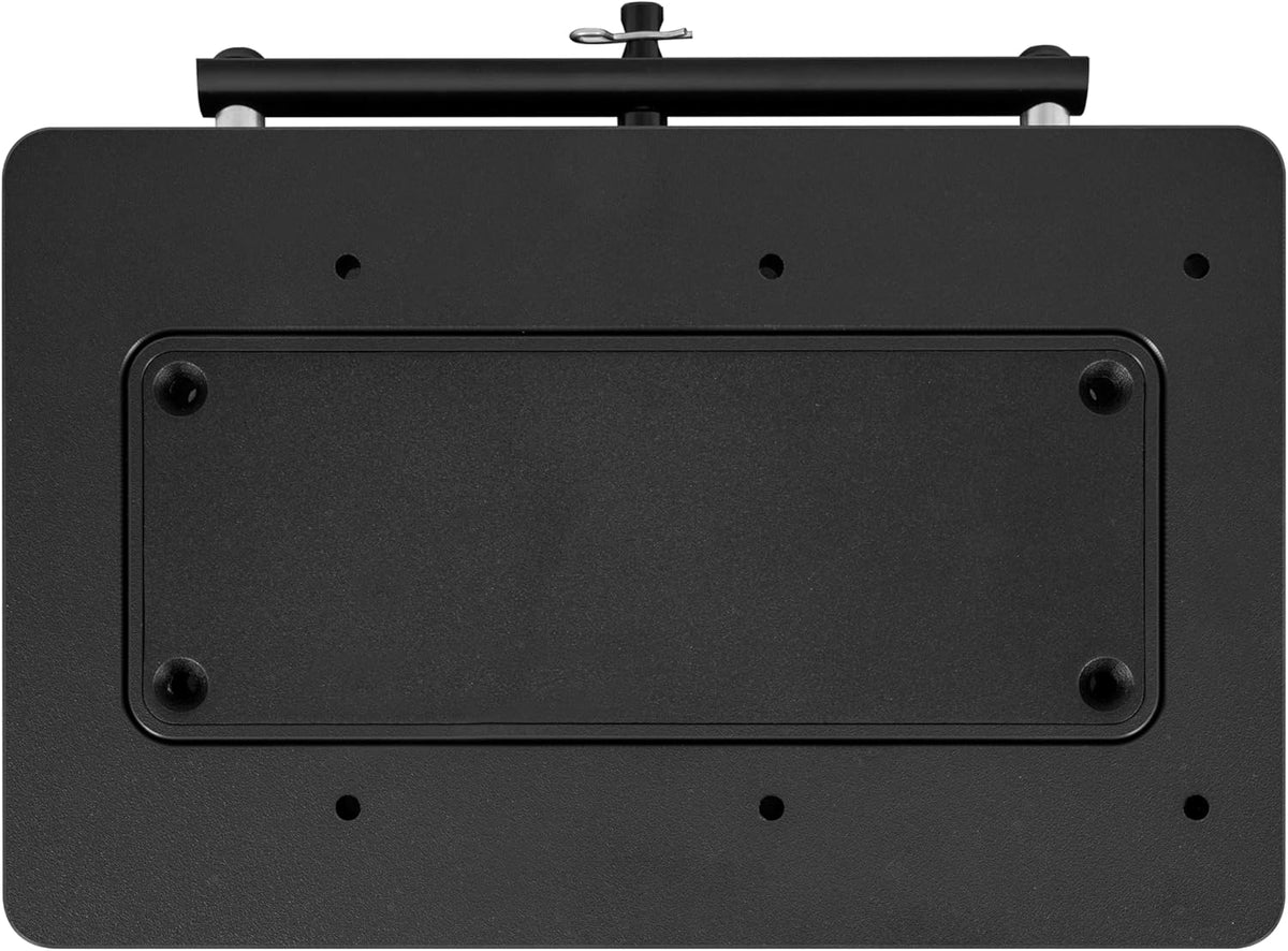 Minn Kota 1854064 MKA-64 Quick Release Bracket, Black top view showing locking handle and high-strength composite design.