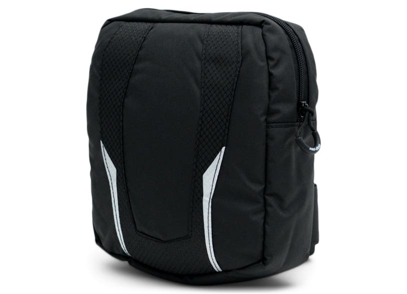 Ski-Doo 3W Heated Short Riser Block Bag in black with reflective accents and zipper closure