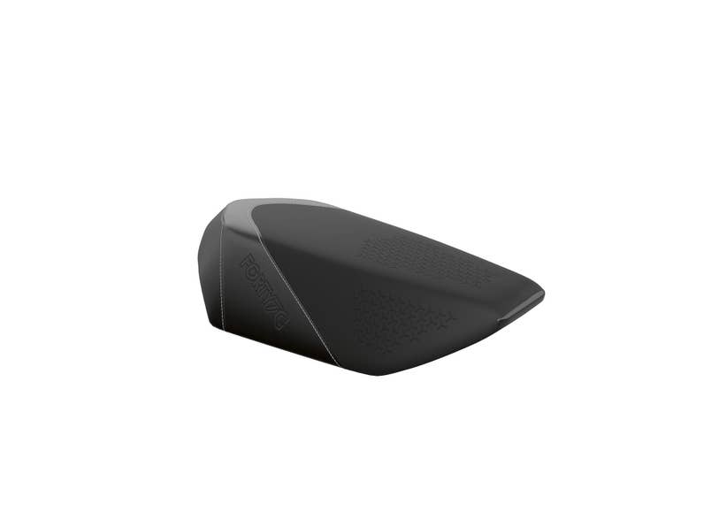 Ski-Doo Deep Snow Compact Seat in black, side angle view, part 860201736