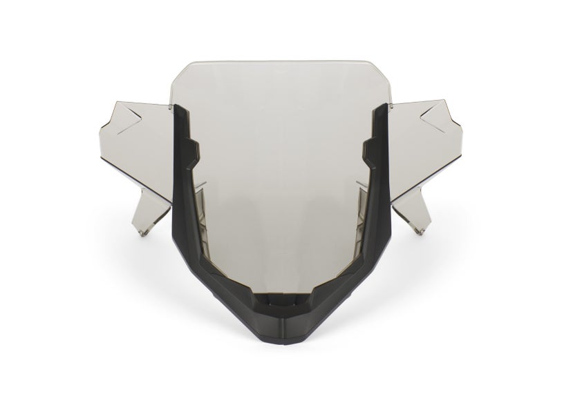 Ski-Doo Medium Windshield smoke tint with black mounting bracket for REV Gen5 front view