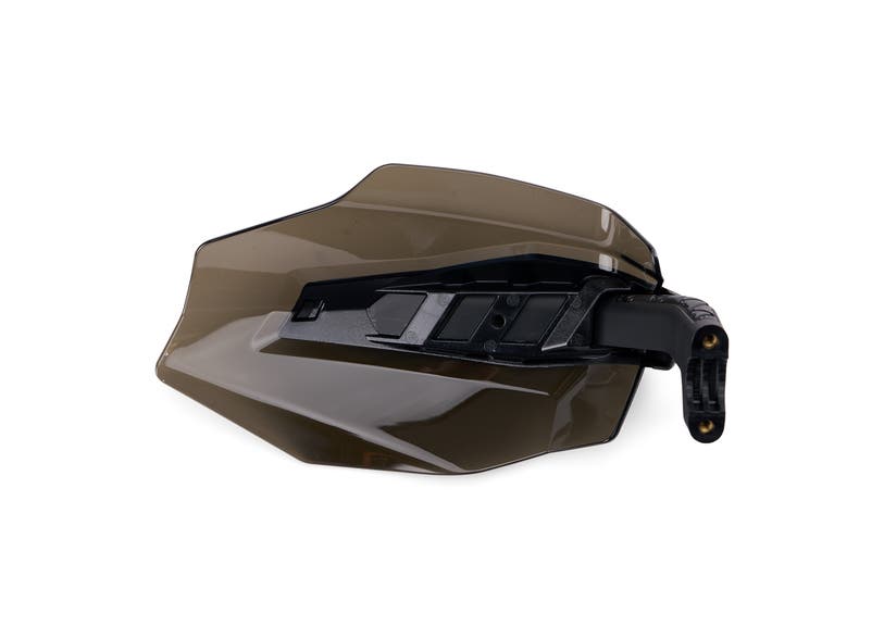 Ski-Doo dark smoke handguards with black mounting bracket, part 860202474