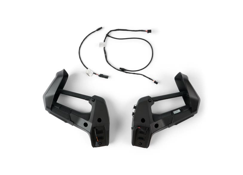 Ski-Doo LinQ passenger seat heated grips kit with wiring harness, left and right handles