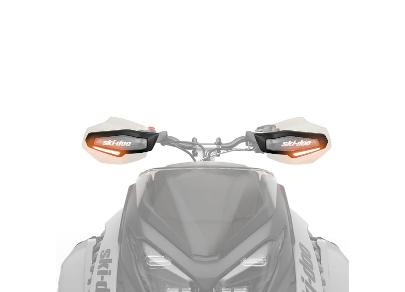 Ski-Doo LED signal lights mounted on handguards, REV Gen4 and Gen5 snowmobile
