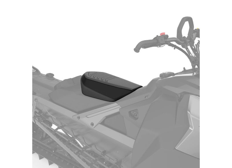 Ski-Doo Deep Snow Ultra-Light Seat black installed on snowmobile chassis