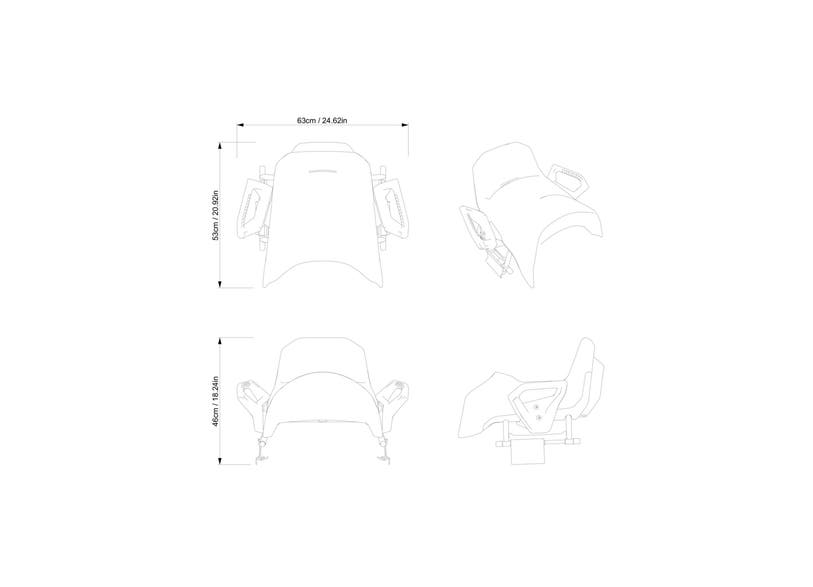 Ski-Doo Widetrack 2-up Seat With Small Handles in Black, 860202824