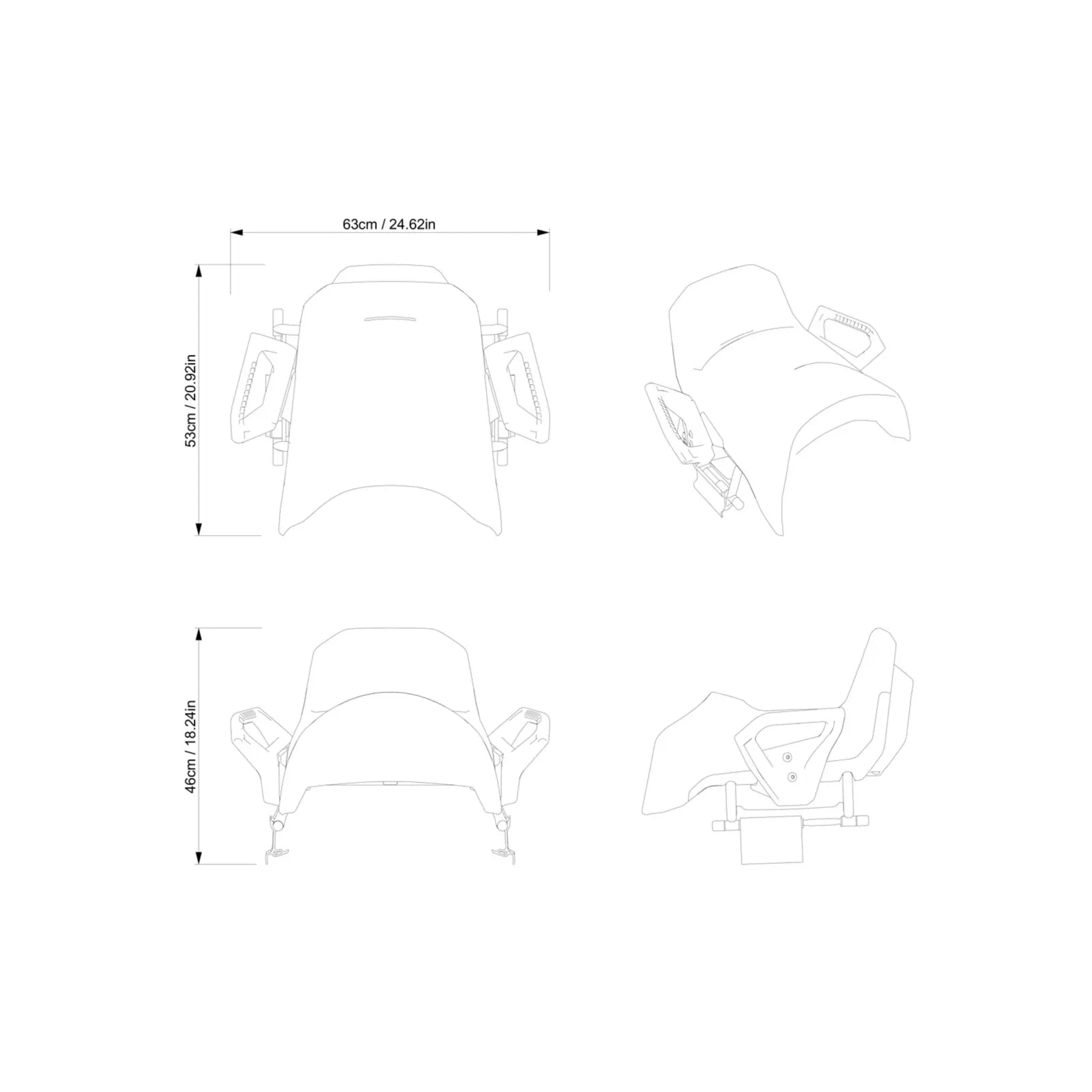 Widetrack 2-up Seat With Small Handles