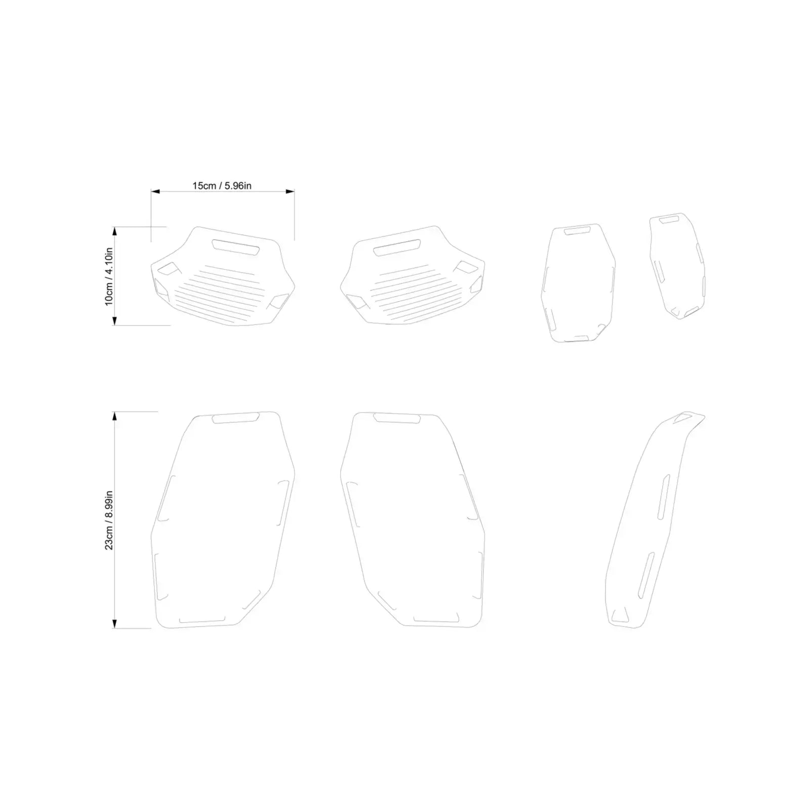 Technical drawing of a product with dimensions on a white background