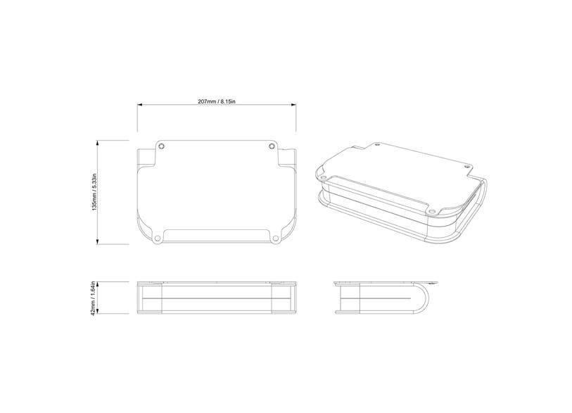 Ski-Doo Cellphone Bag black 860202888 dimensions diagram 207mm x 135mm x 42mm