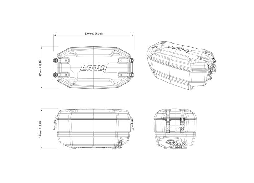 Ski-Doo LinQ 11 US Gal (50 L) Utility Bag in Black, 860202907