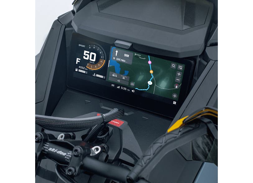 Ski-Doo GPS Module with Group Ride feature on snowmobile digital display gauge cluster, 860202990