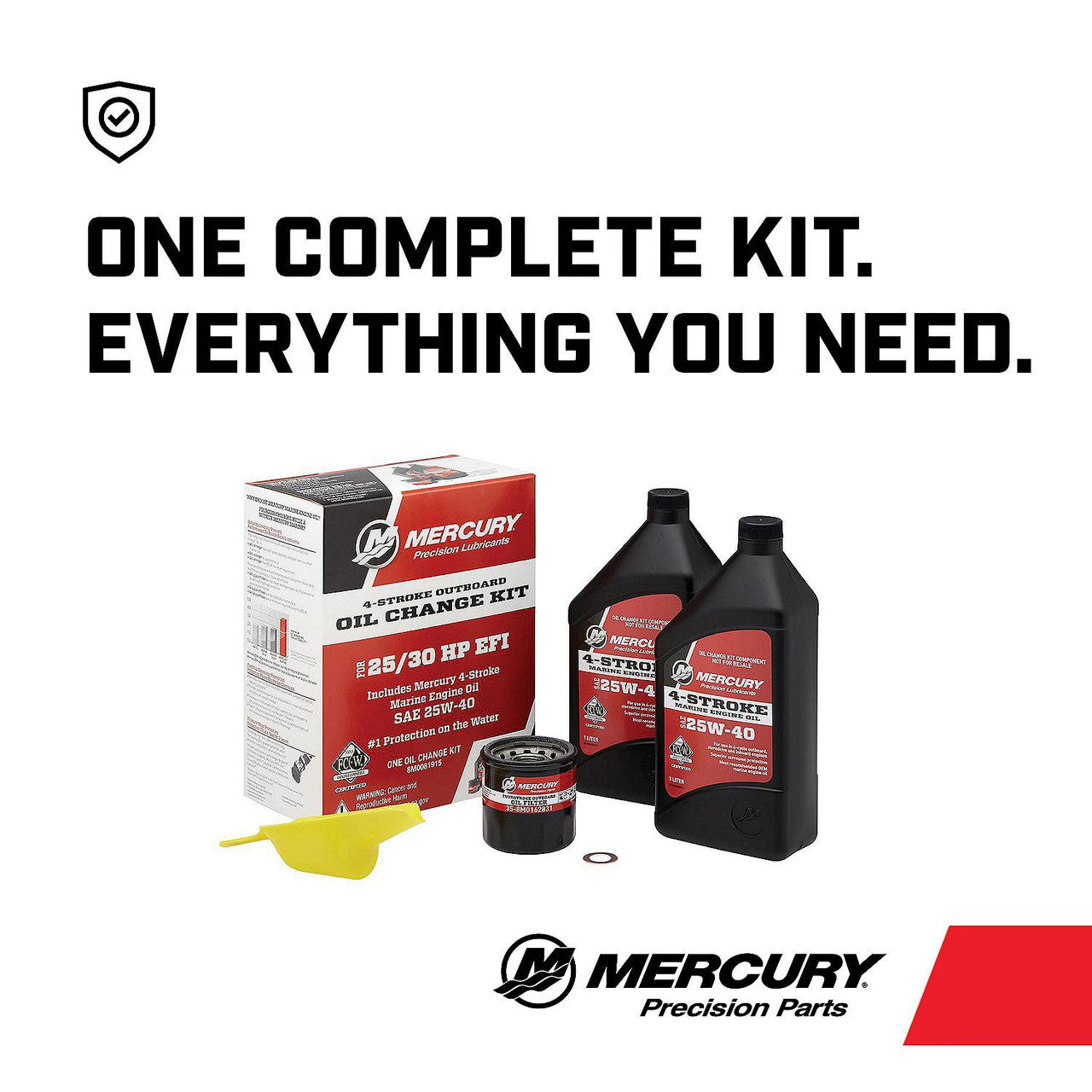 Mercury Marine 25W-40 4-Stroke Oil Change Kit for 25/30HP EFI Outboard - 8M0081915