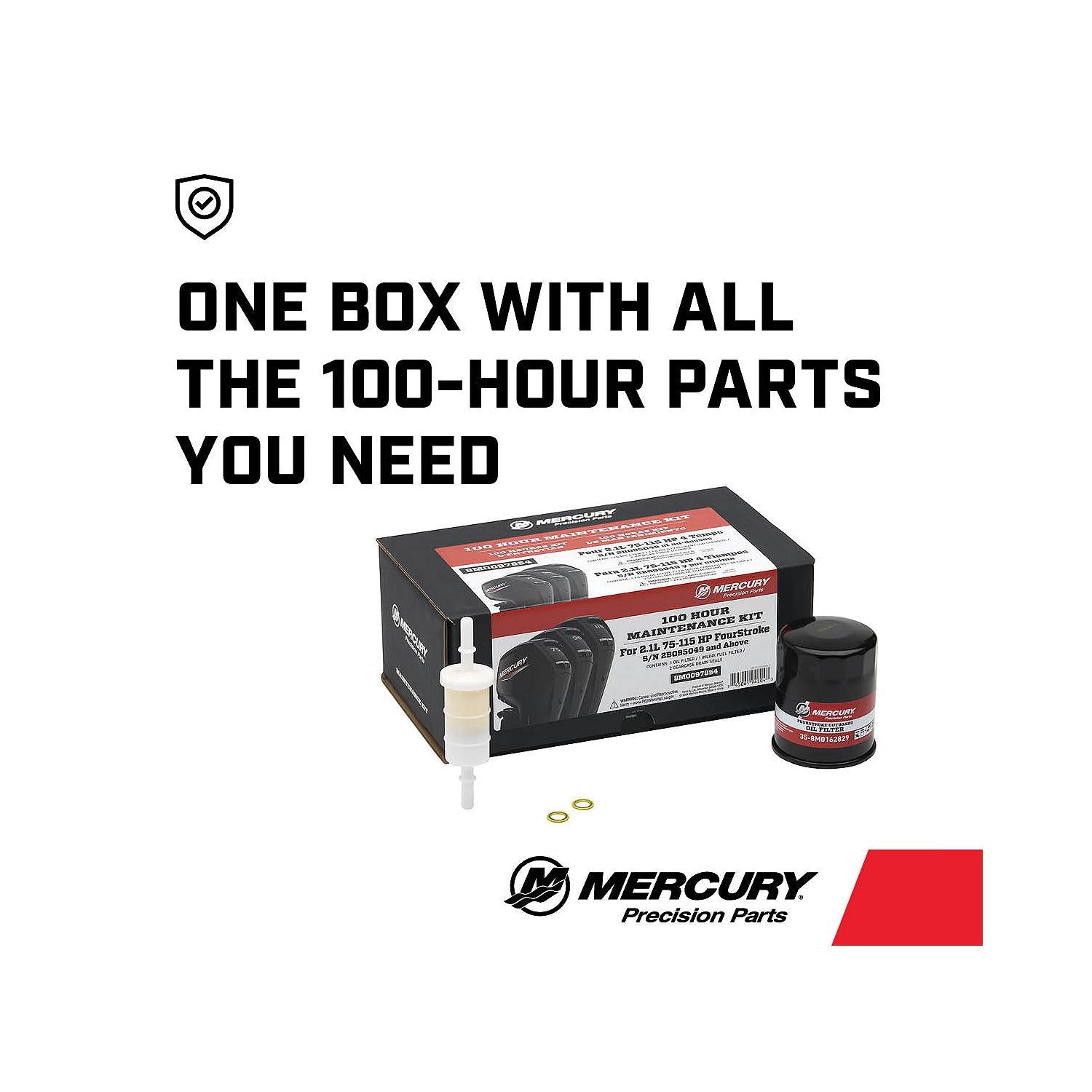 Mercury Marine 100 Hour Maintenance Kit for 75-115HP Four Stroke 2.1L Outboard - 8M0097854