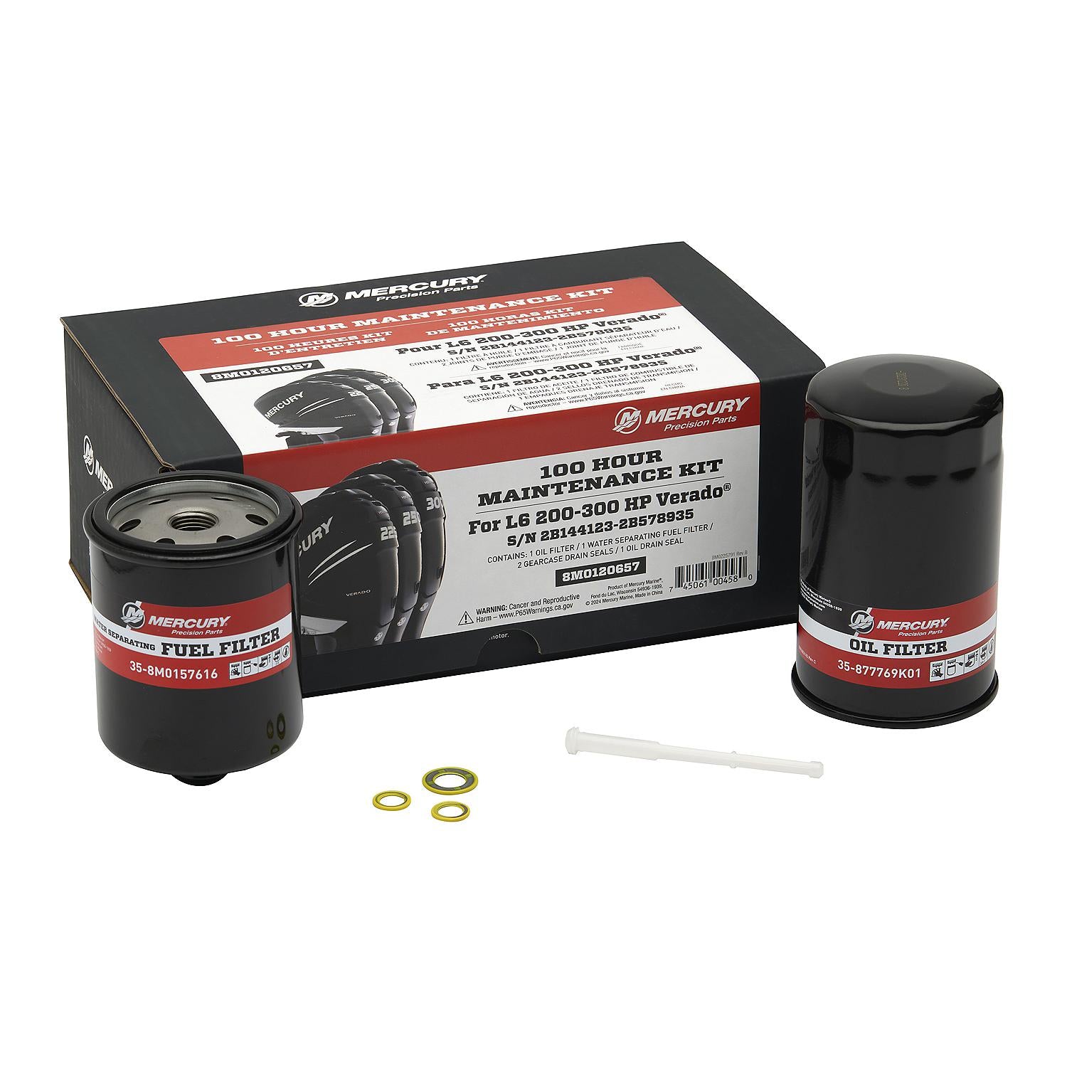 Mercury Marine 100-Hour Service Kit 200-350 HP L6 Verado - 8M0120657