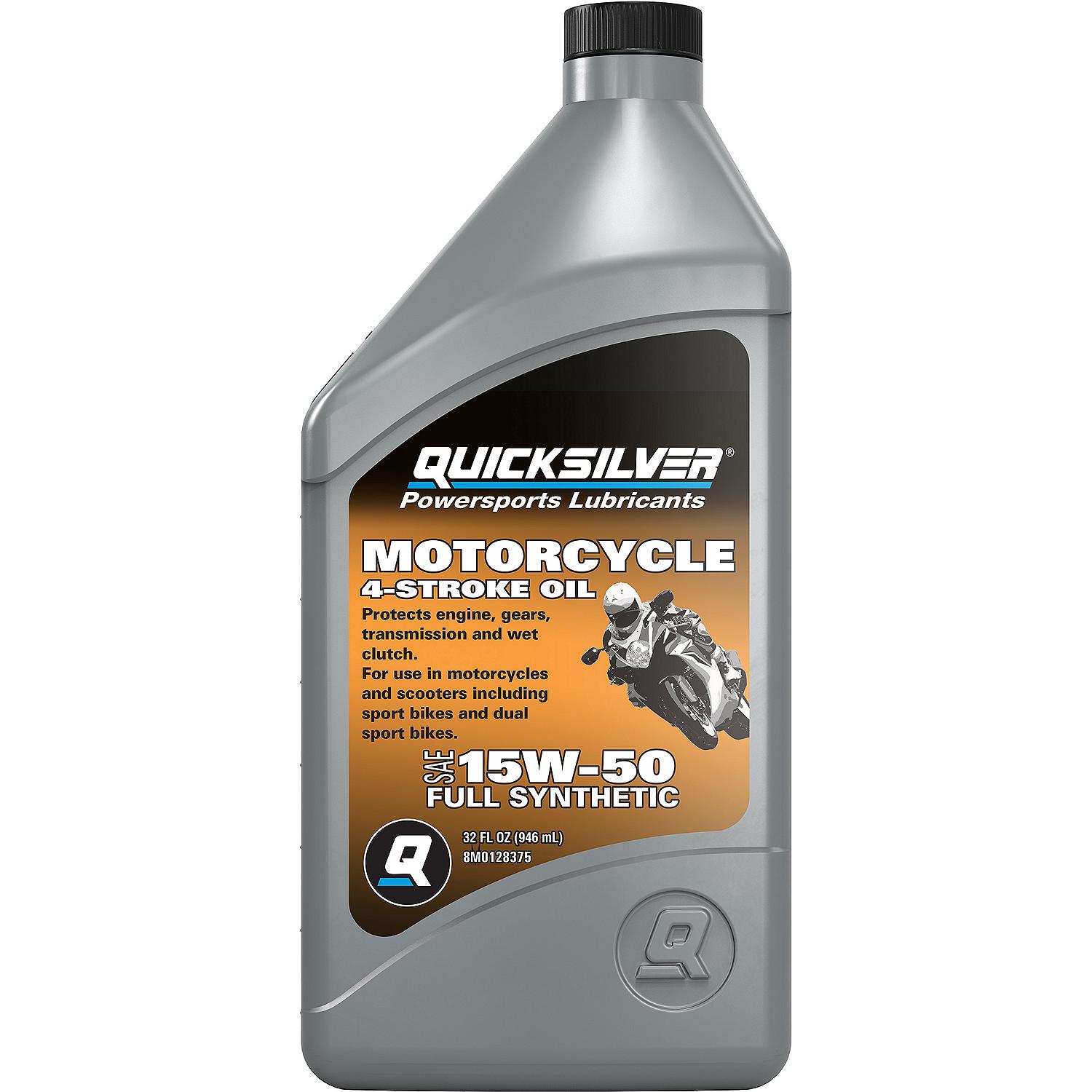 Quicksilver 15W-50 Full Synthetic Motorcycle Oil, 1 Quart - 8M0128375