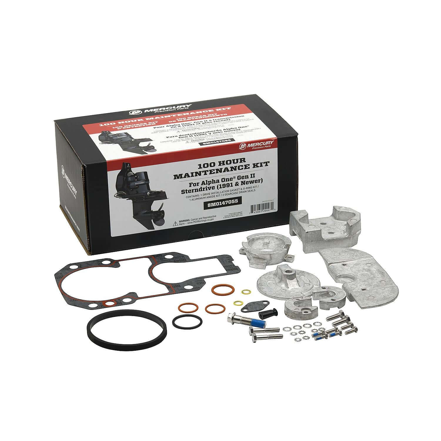888756K01 Mercury Aluminum Anode Kit, 1991+ Alpha One Gen II