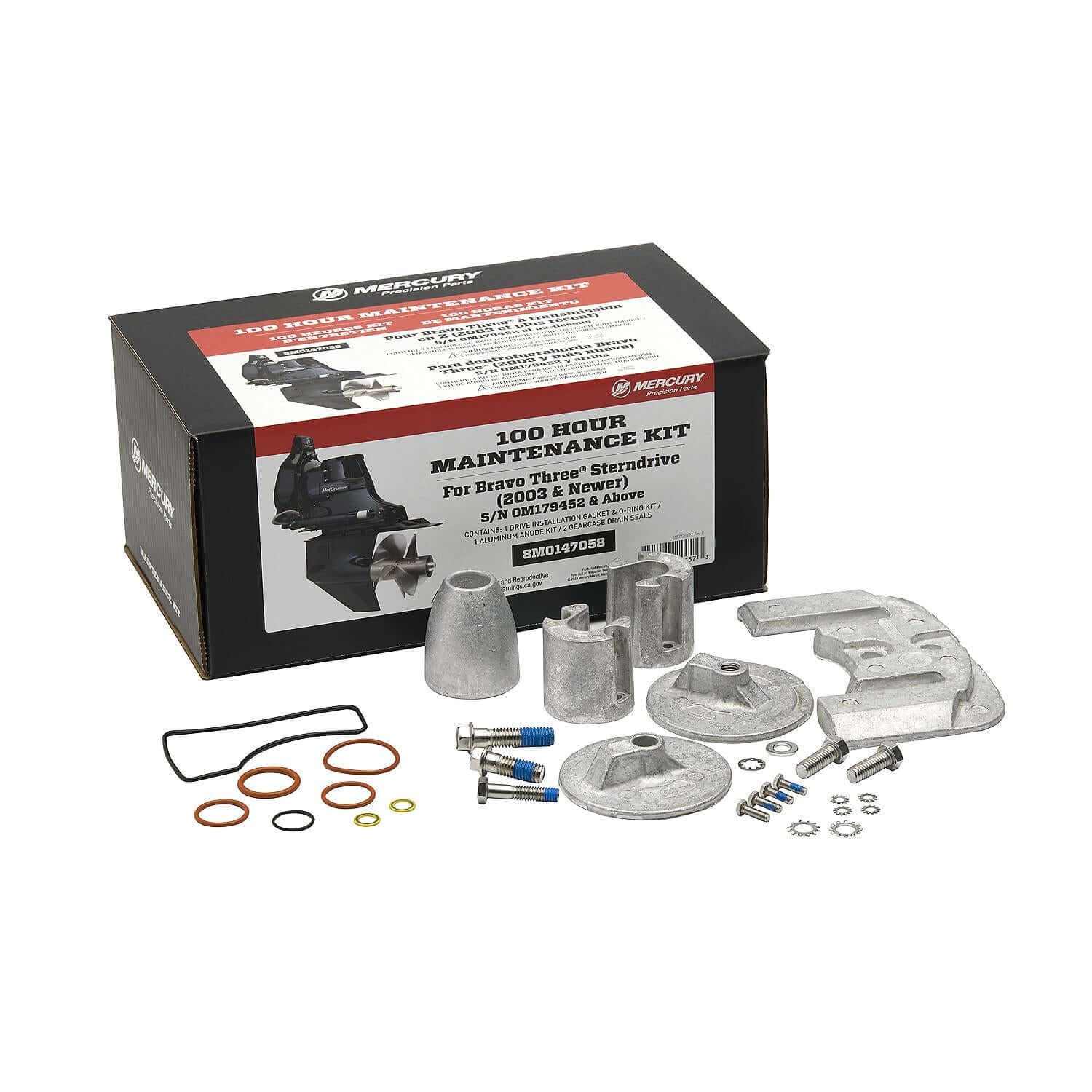 888761K01 Mercury Marine Aluminum Anode Kit, Bravo II & III