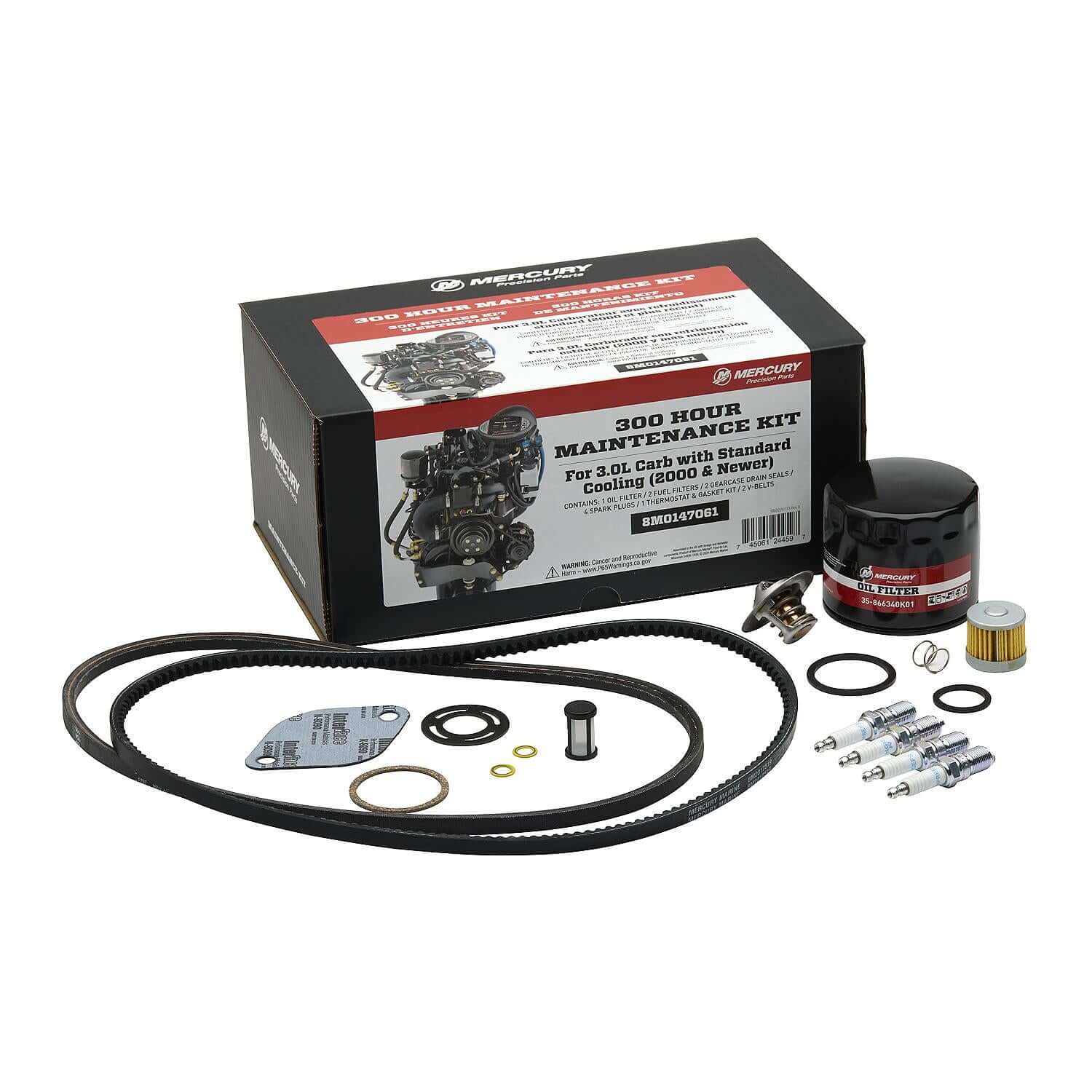 Mercury 8M0147061 MerCruiser 3.0L Carbureted Engine 300 Hour Maintenance Kit