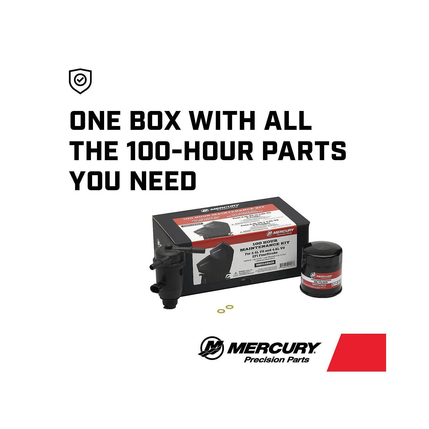 Mercury Marine Outboard 175-300hp V6 & V8 4 Stroke 100 Hour Service Kit - 8M0149929