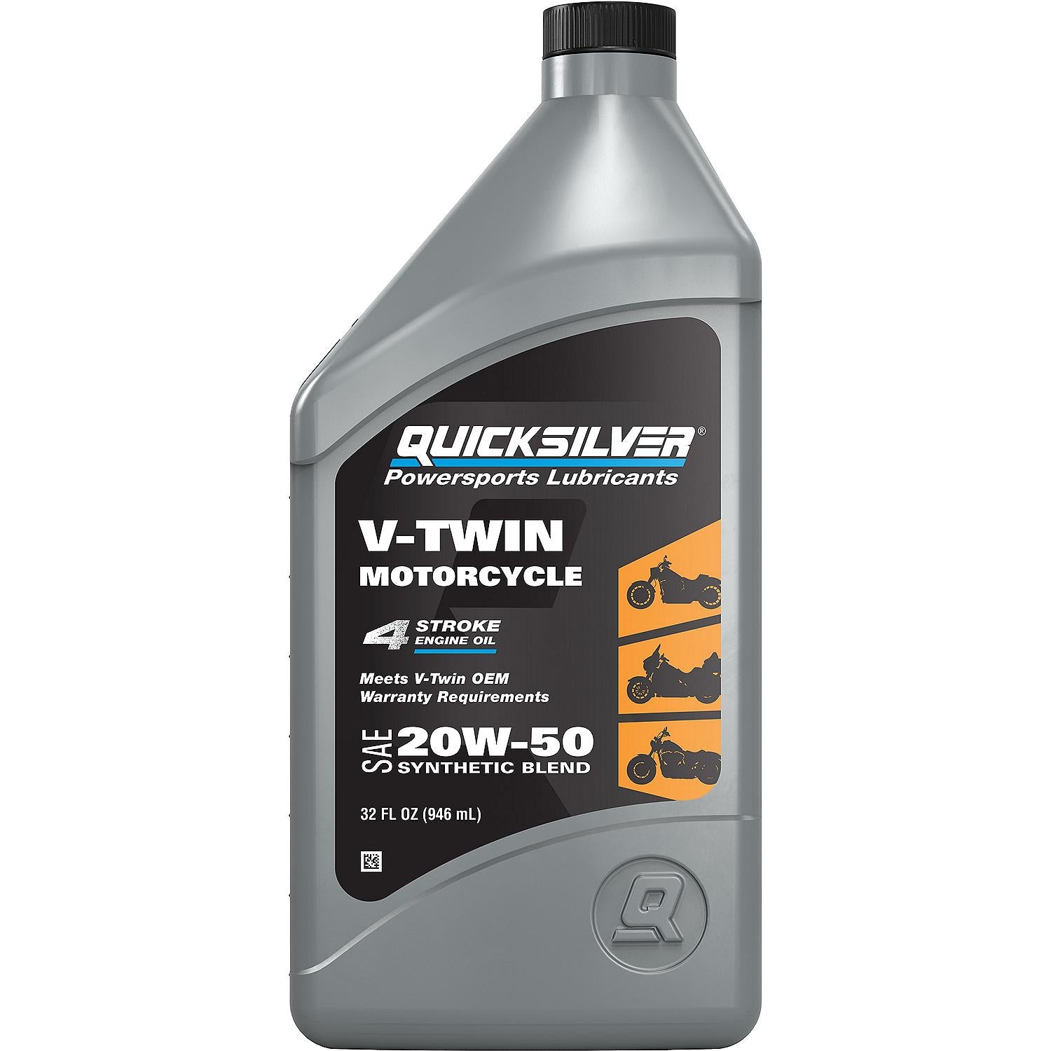 Quicksilver 20W-50 Synthetic Motorcycle Oil, 1 Quart - 8M0166407