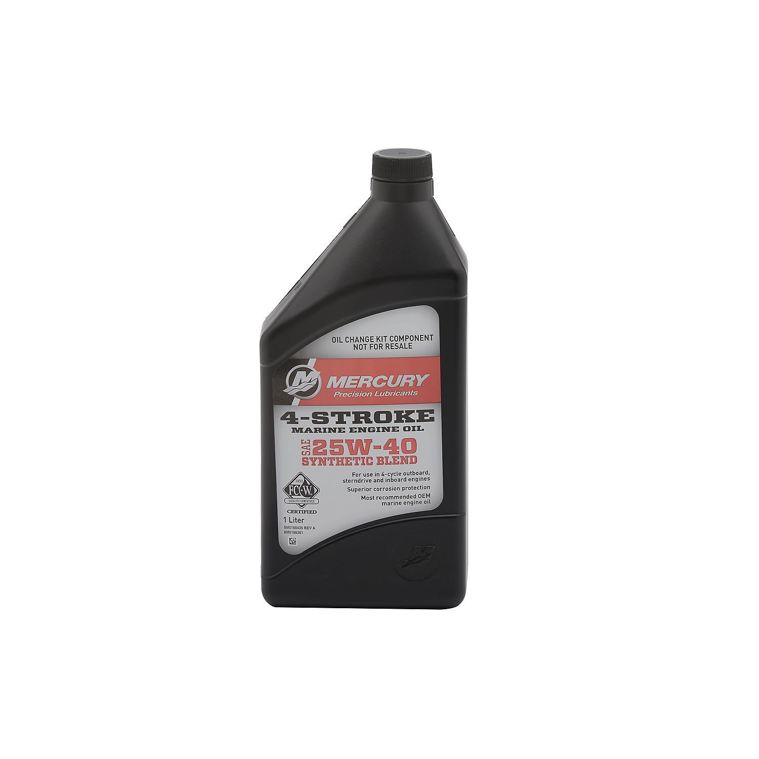Kit de vidange d'huile Mercury Marine 25W-40 L4 VERADO 150-200 SAE pour moteur hors-bord 4 temps - 8M0188358