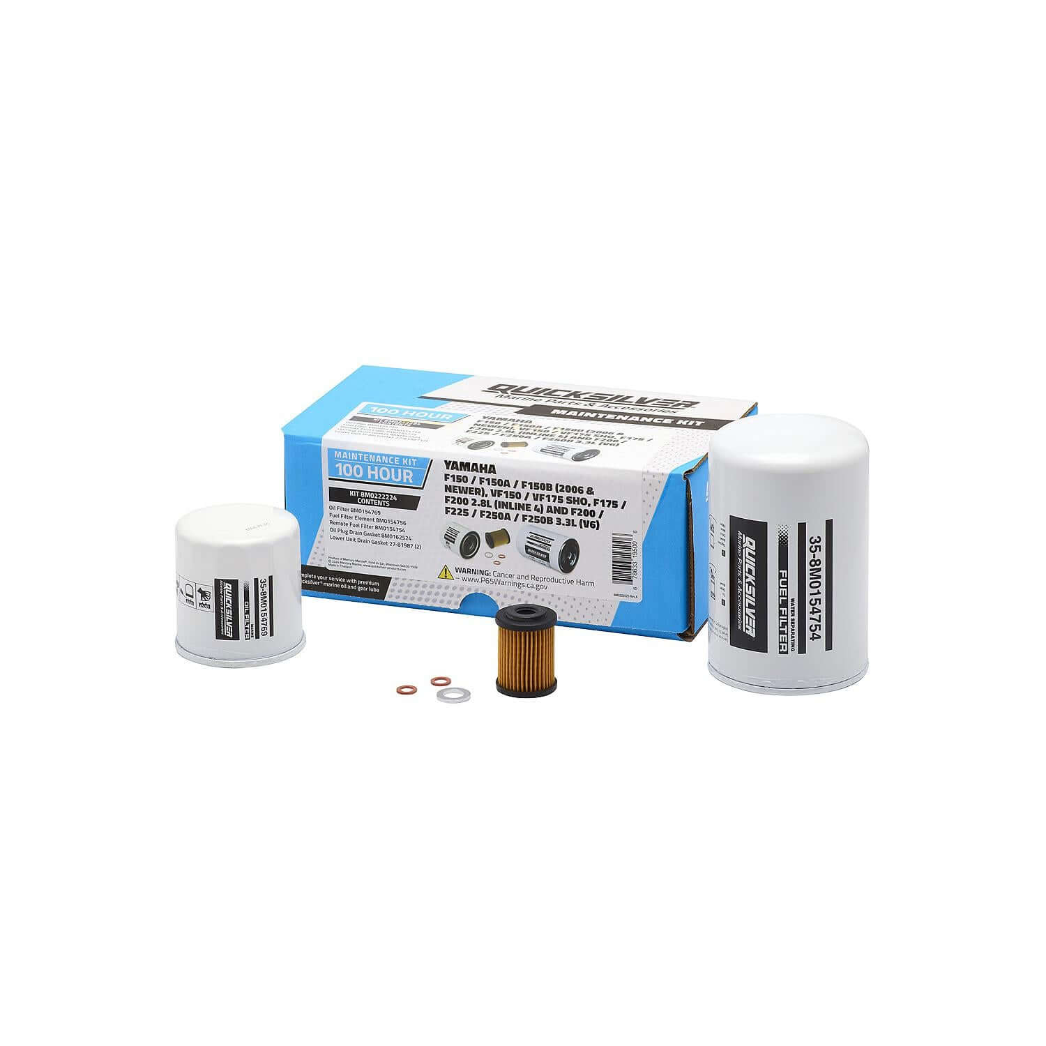Quicksilver 100 Hour Maintenance Kit Yamaha F150/F150A/F150B, 8M0222224 - 8M0222224