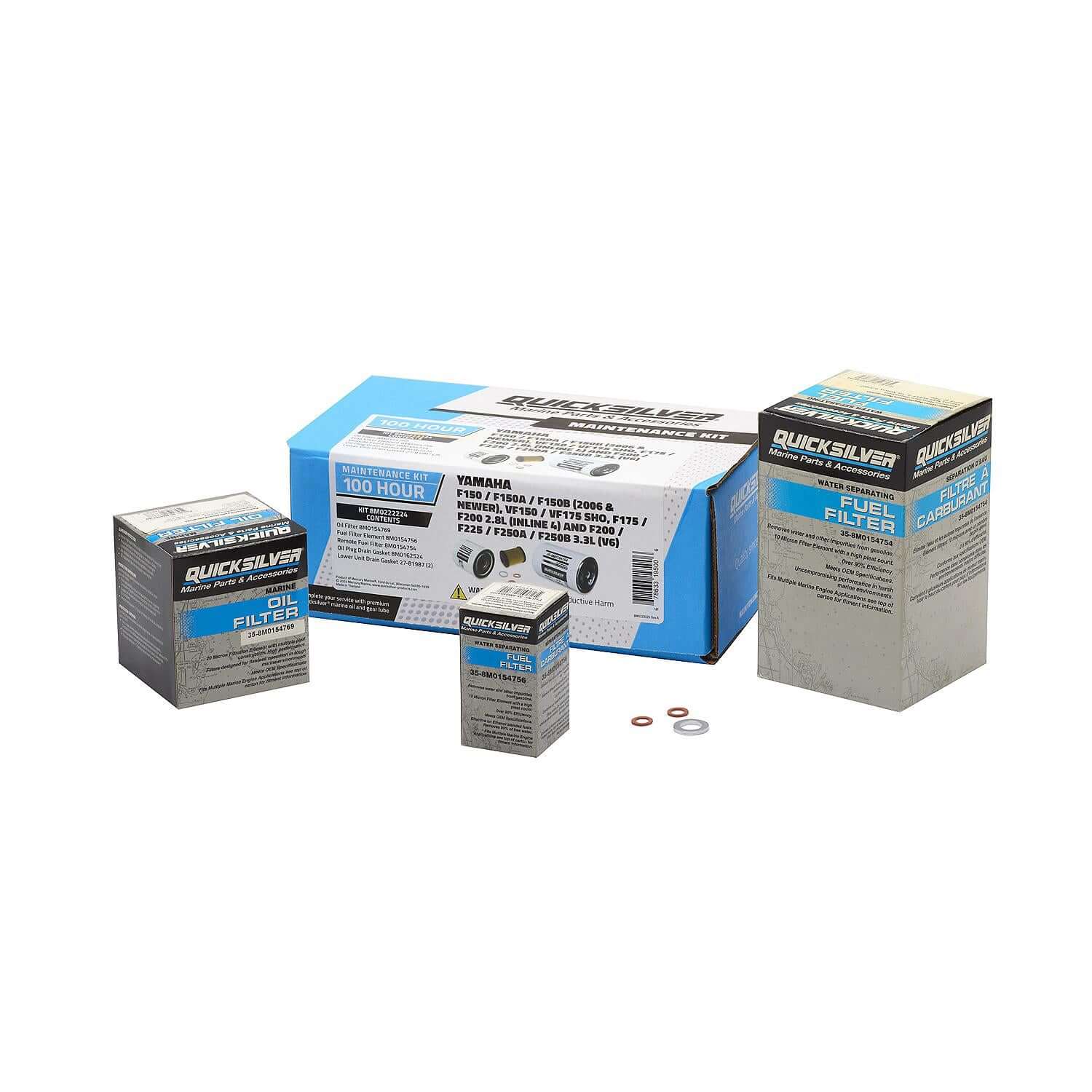 Quicksilver 100 Hour Maintenance Kit Yamaha F150/F150A/F150B, 8M0222224 - 8M0222224