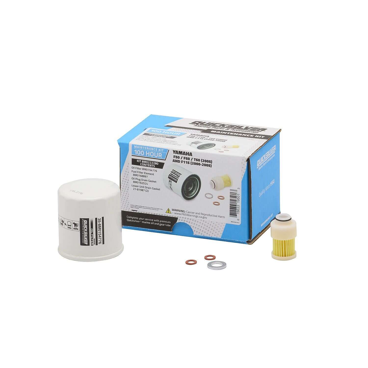 Quicksilver 100 Hour Maintenance Kit Yamaha F50/F60/T60/F115, 8M0222280 - 8M0222280