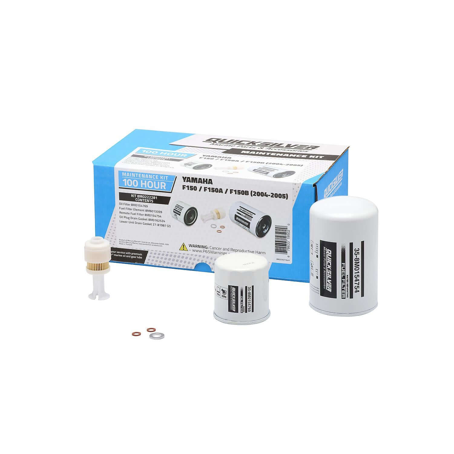 Quicksilver 100 Hour Maintenance Kit Yamaha F150/F150A/F150B, 8M0222281 - 8M0222281