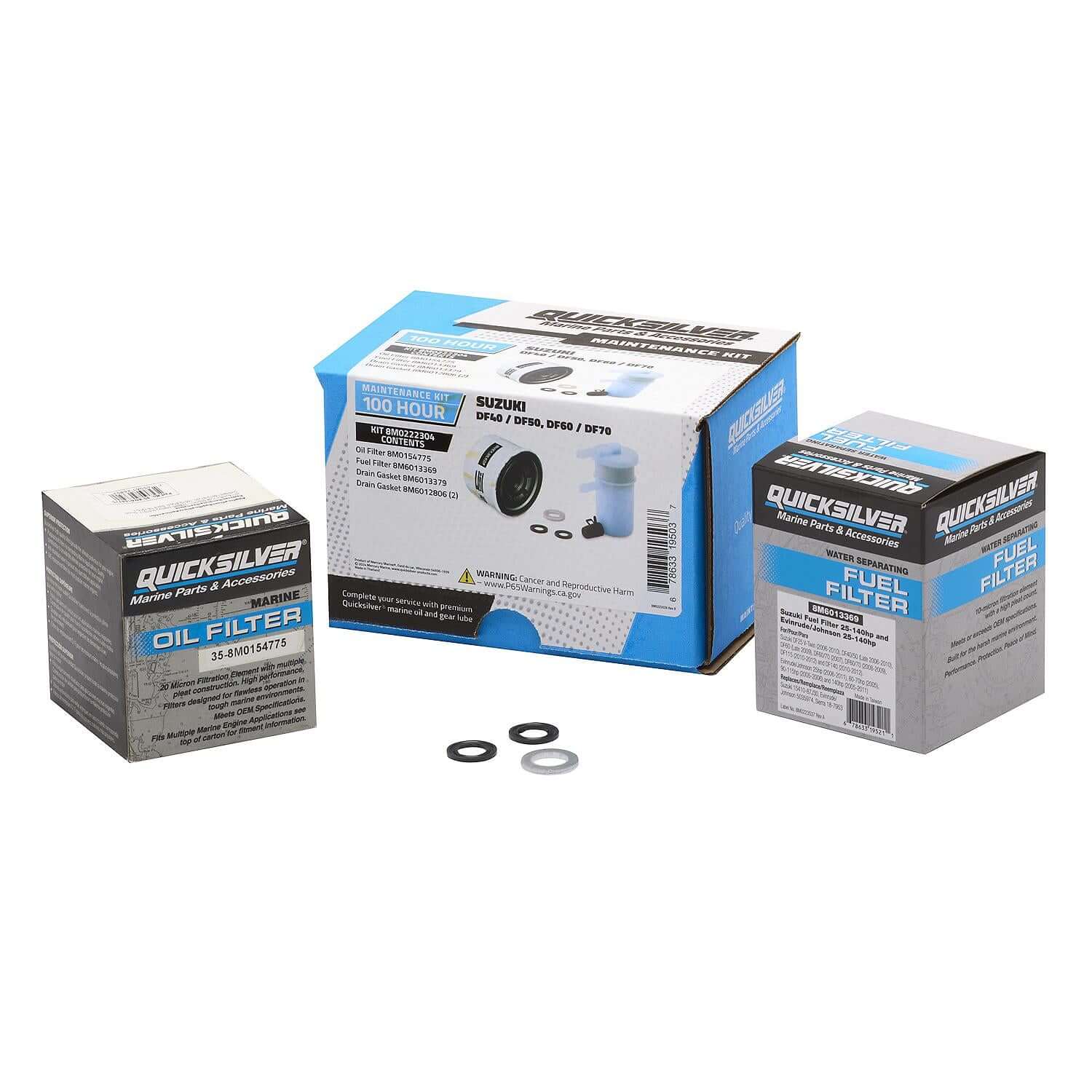 Quicksilver 100 Hour Maintenance Kit Suzuki DF40/DF50/DF60/DF70, 8M0222304 - 8M0222304