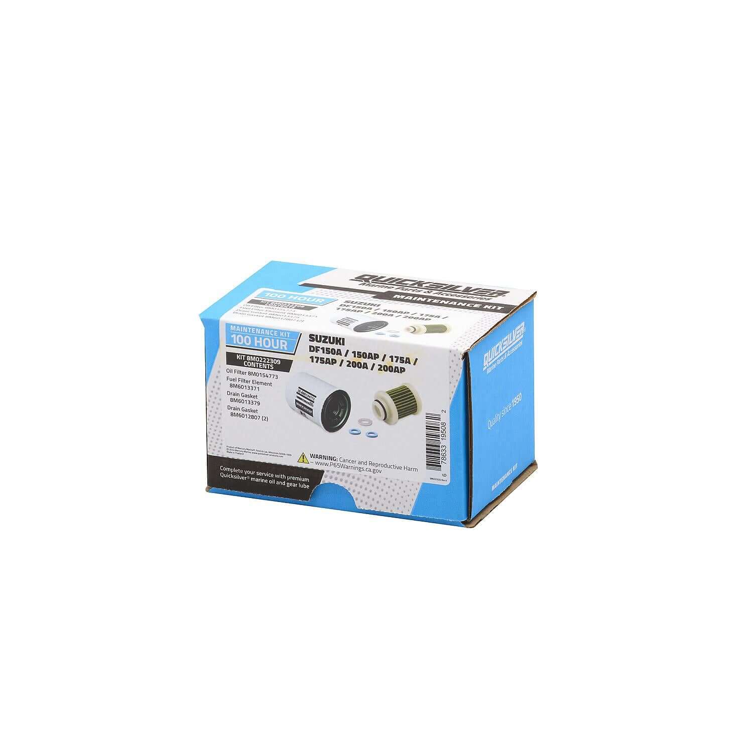 Quicksilver 100 Hour Maintenance Kit Suzuki DF150A/150AP/175A/175AP/200A/200AP, 8M0222309 - 8M0222309