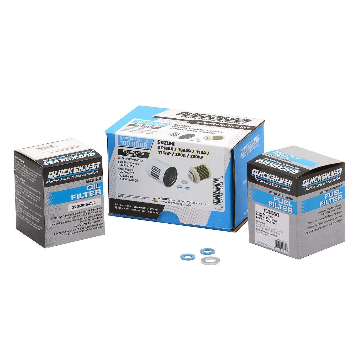 Quicksilver 100 Hour Maintenance Kit Suzuki DF150A/150AP/175A/175AP/200A/200AP, 8M0222309 - 8M0222309