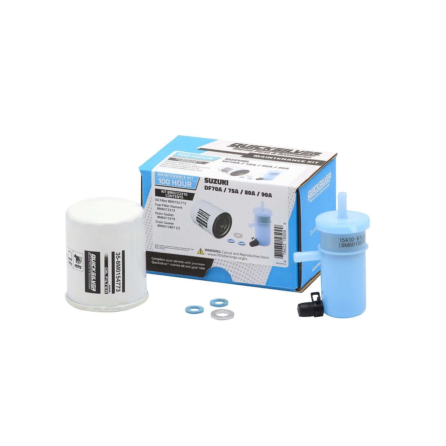 Quicksilver 100 Hour Maintenance Kit Suzuki DF70A/75A/80A/90A, 8M0222310 - 8M0222310