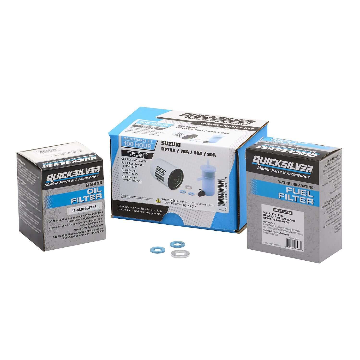 Quicksilver 100 Hour Maintenance Kit Suzuki DF70A/75A/80A/90A, 8M0222310 - 8M0222310