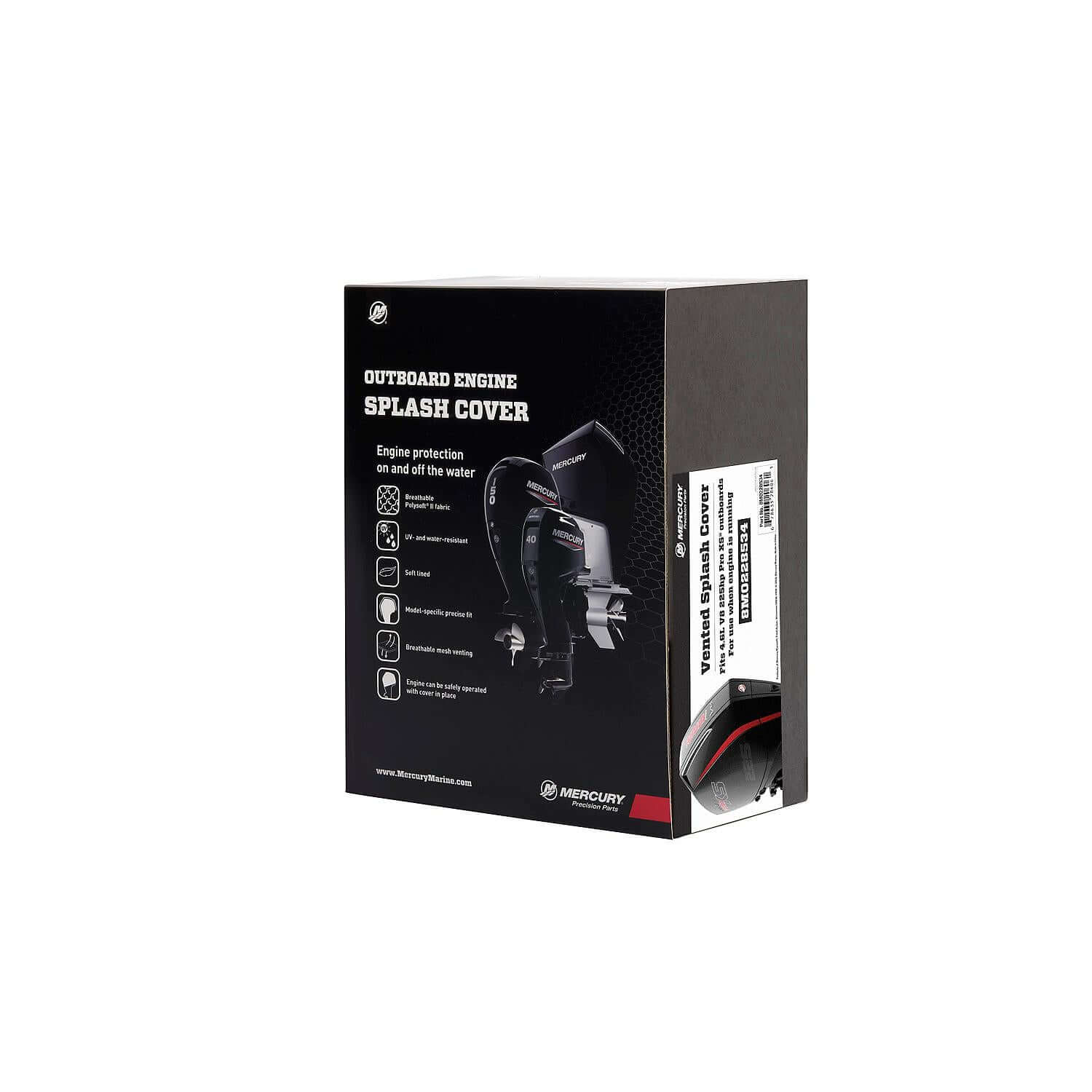 Mercury Marine  Vented Splash Cover for 4.6L V8 225hp Pro XS Outboard Engines, Black, 8M0228534