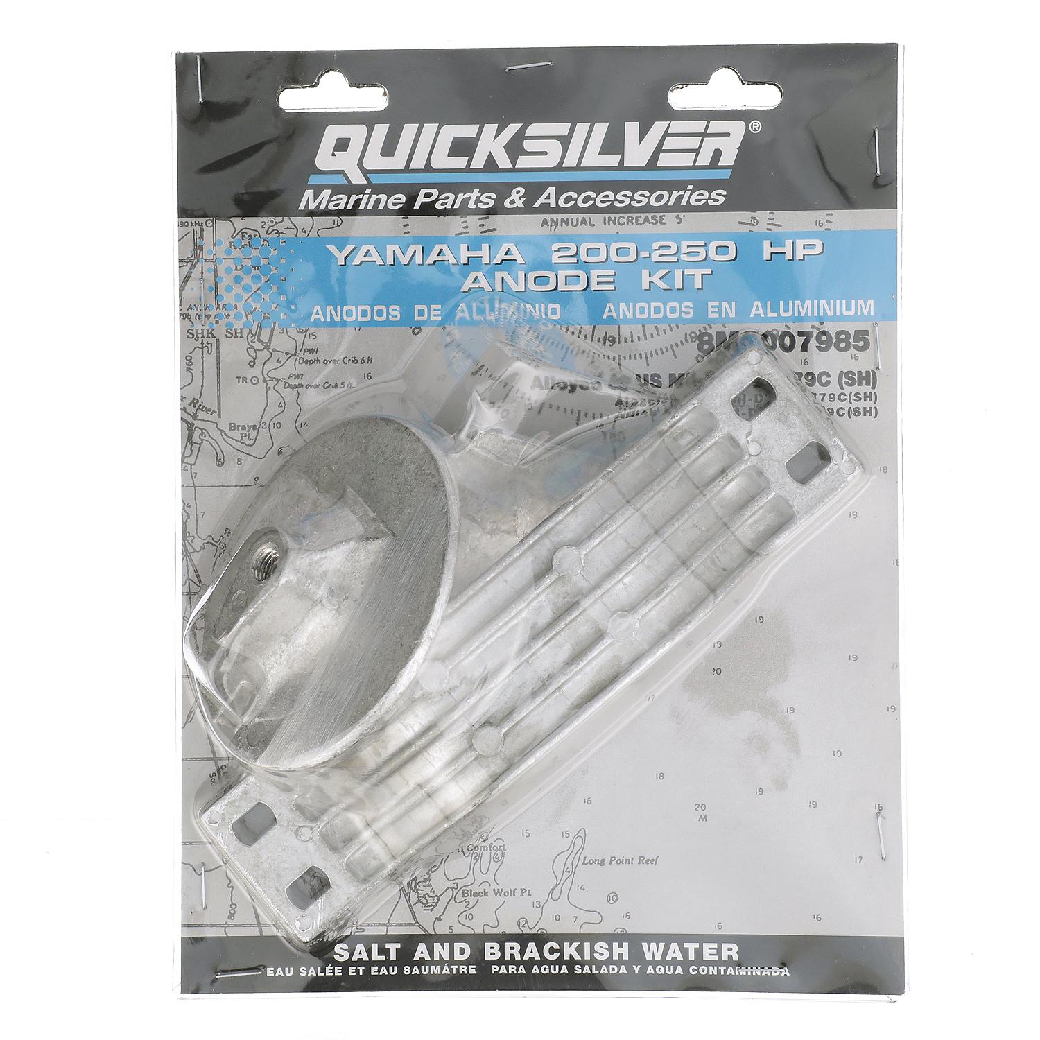 Quicksilver 8M6007985 Aluminum Anode Kit for Yamaha 200-250hp Outboards - 8M6007985