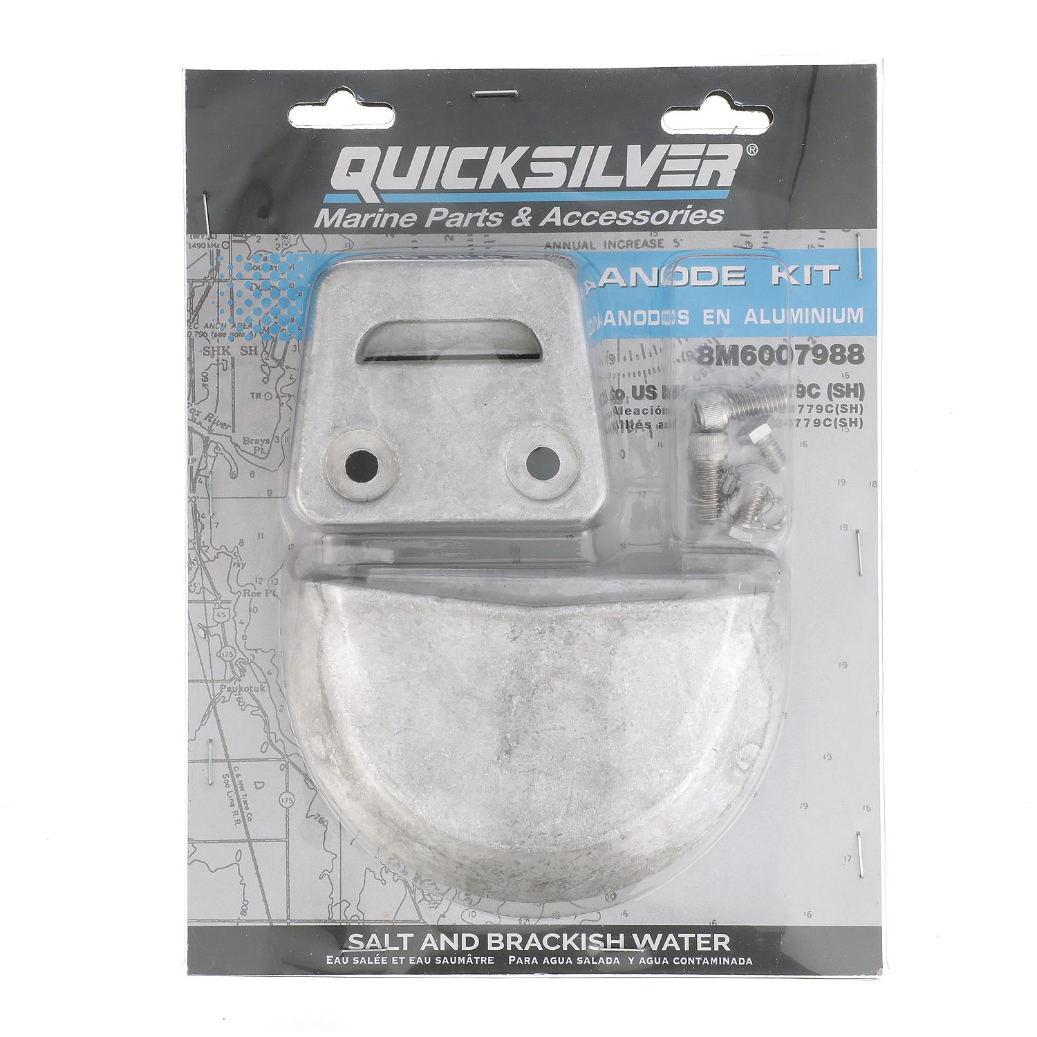 Quicksilver 8M6007988 Aluminum Anode Kit for Volvo SX Sterndrives - 8M6007988