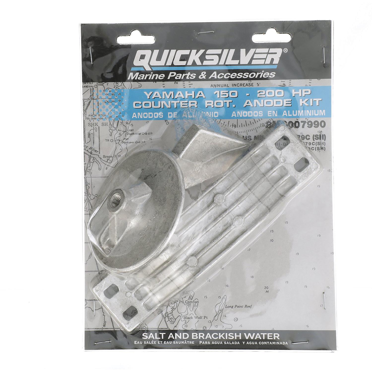 Quicksilver 8M6007990 Aluminum Anode Kit for Yamaha Counter Rotating 150hp Outboards - 8M6007990
