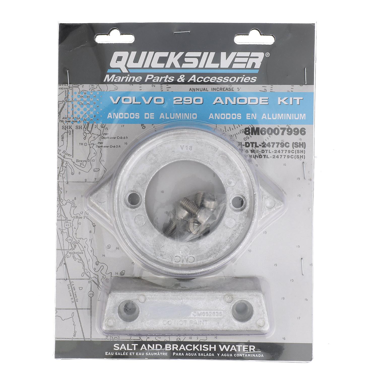 Quicksilver 8M6007996 Aluminum Anode Kit for Volvo 290 Sterndrive - 8M6007996
