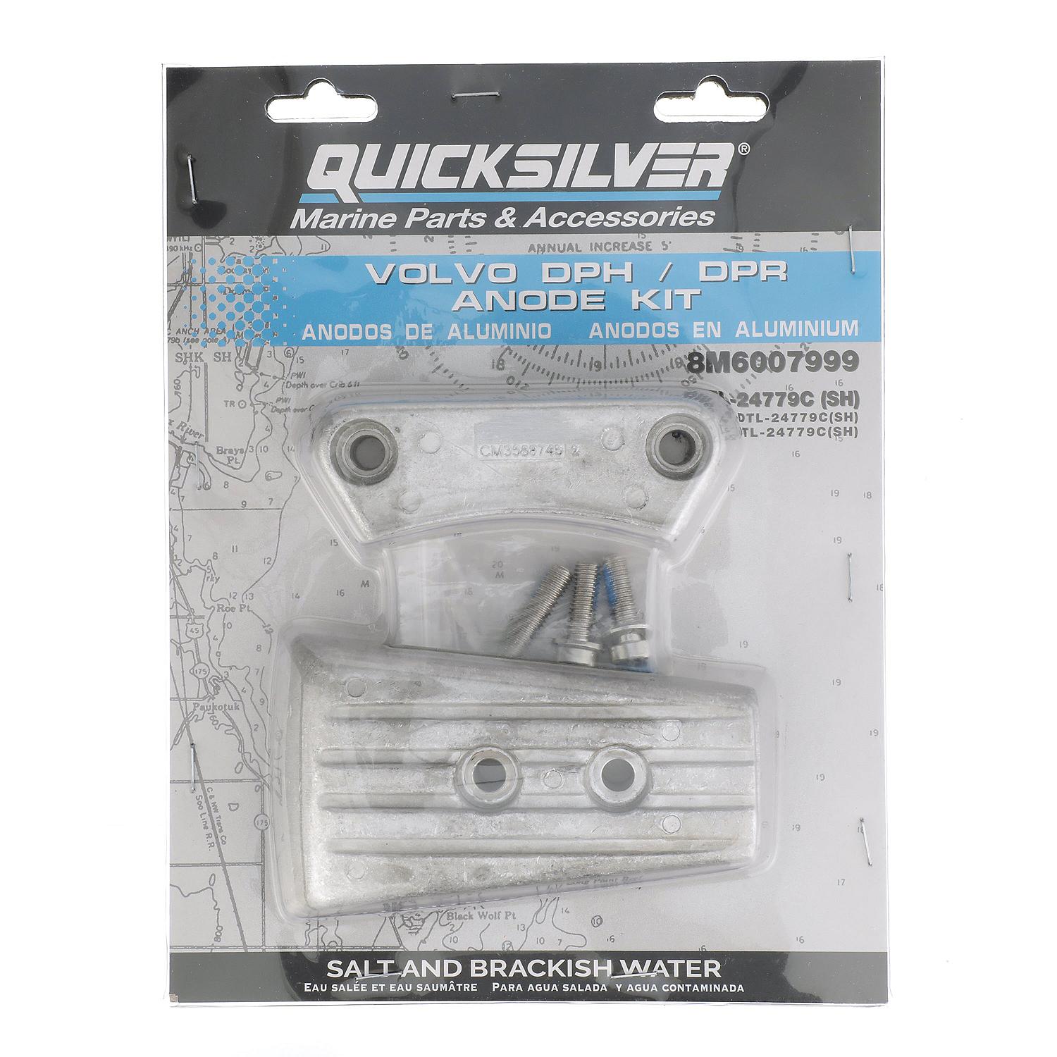 Quicksilver 8M6007999 Aluminum Anode Kit for Volvo DPH/DPR Sterndrive - 8M6007999