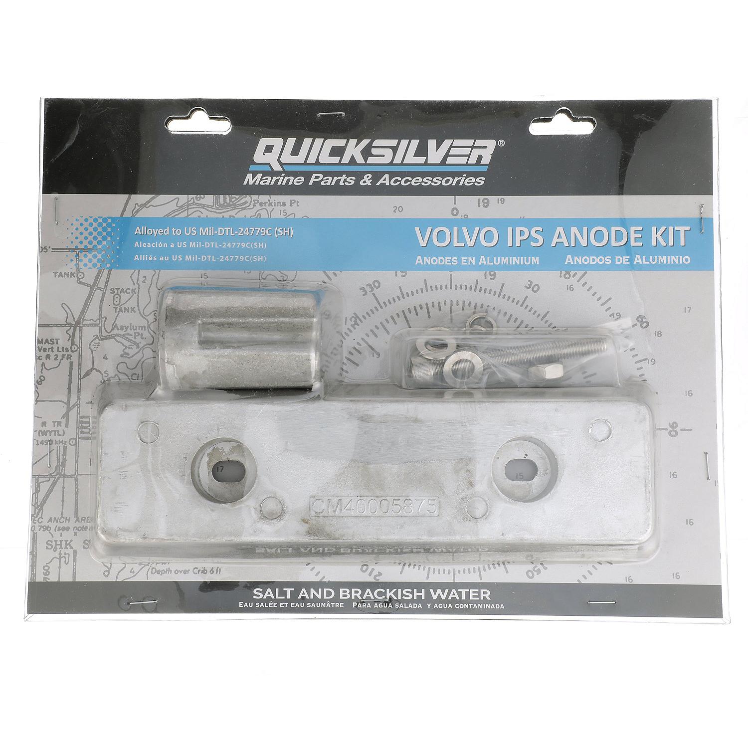 Quicksilver 8M6008012 Aluminum Anode Kit for Volvo IPS Sterndrives - 8M6008012