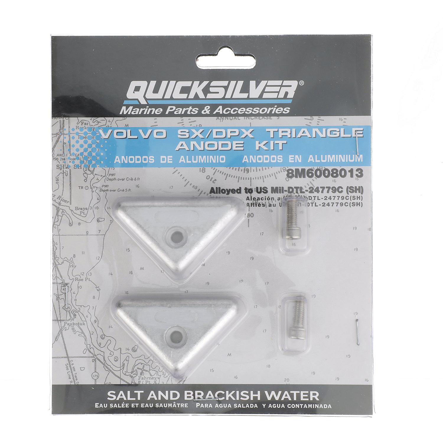 Quicksilver 8M6008013 Aluminum Anode Kit for Volvo 290 Sterndrives - 8M6008013