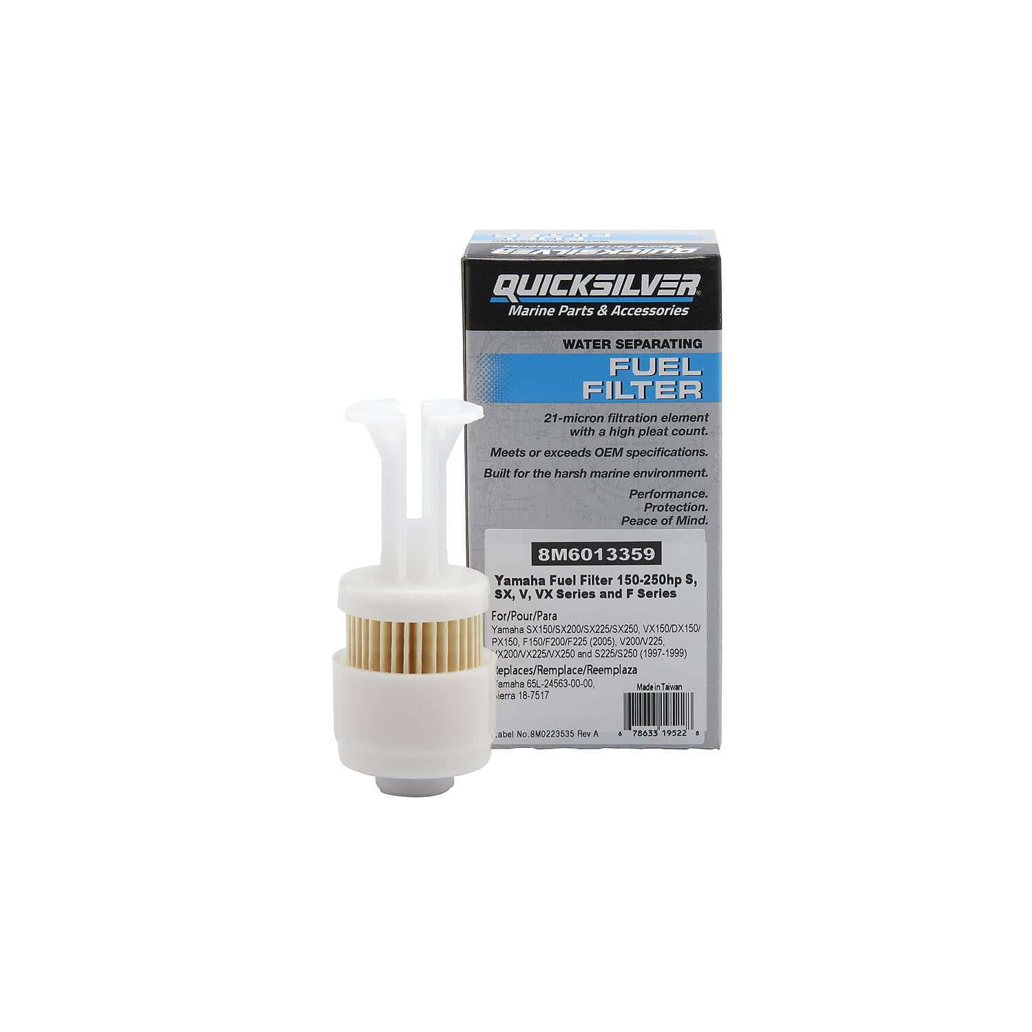 Quicksilver 8M6013359 Fuel Filter for Select Yamaha 150-250hp S, SX, V, VX Series & F Series Outboards
