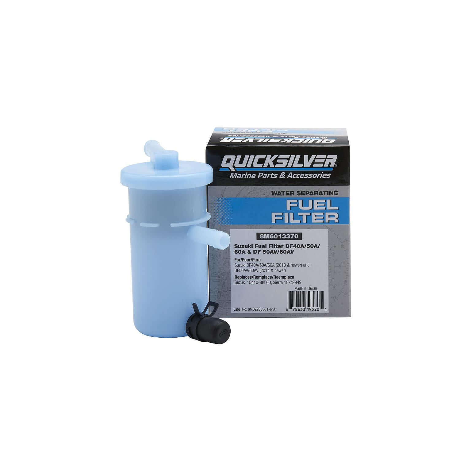 Quicksilver 8M6013370 Fuel Filter for Select Suzuki DF40A/50A/60A & DF50AV/60AV Outboards