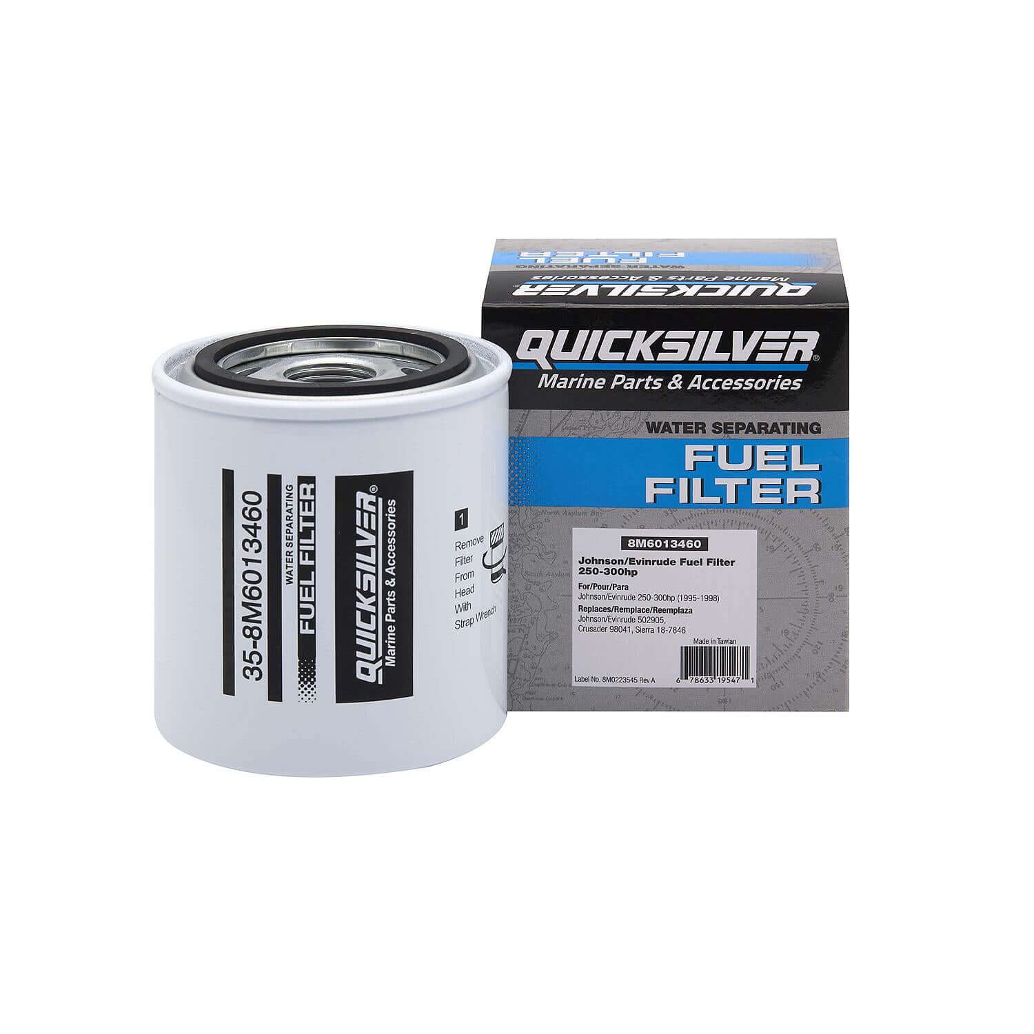 Quicksilver 8M6013460 Water Separating Fuel Filter, Johnson/Evinrude 250-300hp