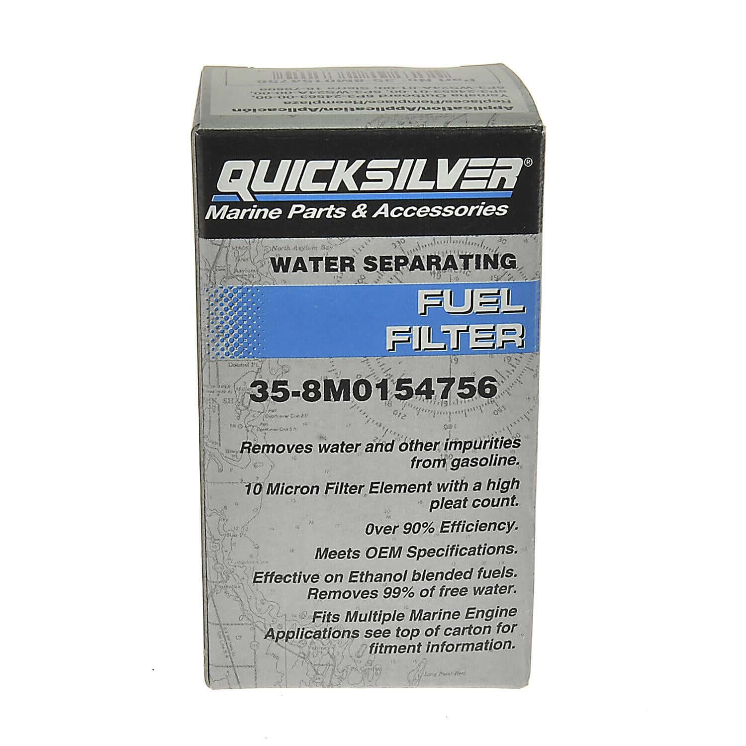Quicksilver 8M0154756 Inline Water Separating Fuel Filter for Yamaha 125-425hp Outboards and Suzuki 200-350hp Outboards